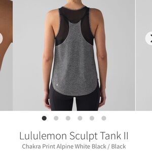Lululemon Sculpt Tank II
Chakra Print Alpine White Black / Black est size 6/8